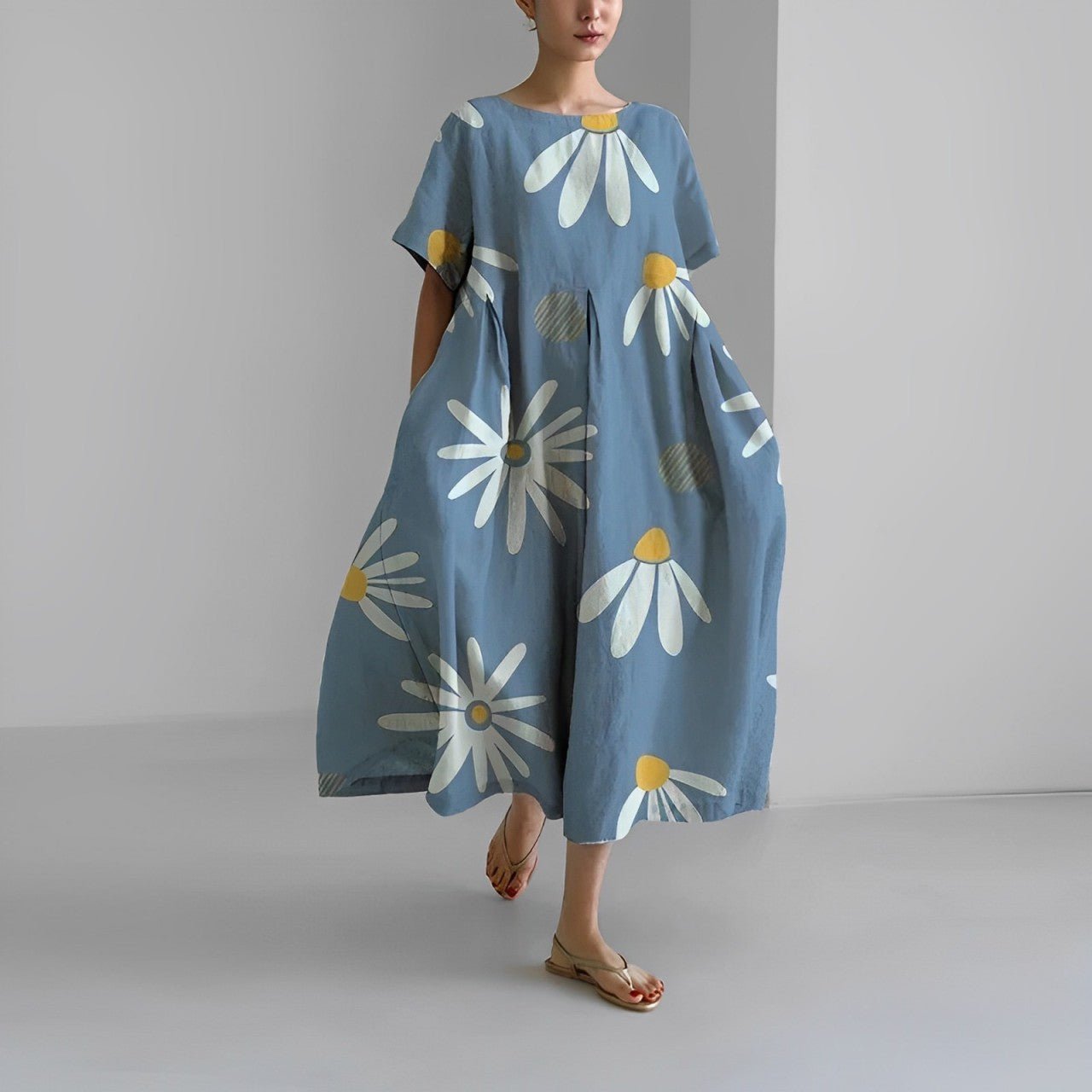 Damen Maxikleid Blumenmuster Leicht Frühjahr
