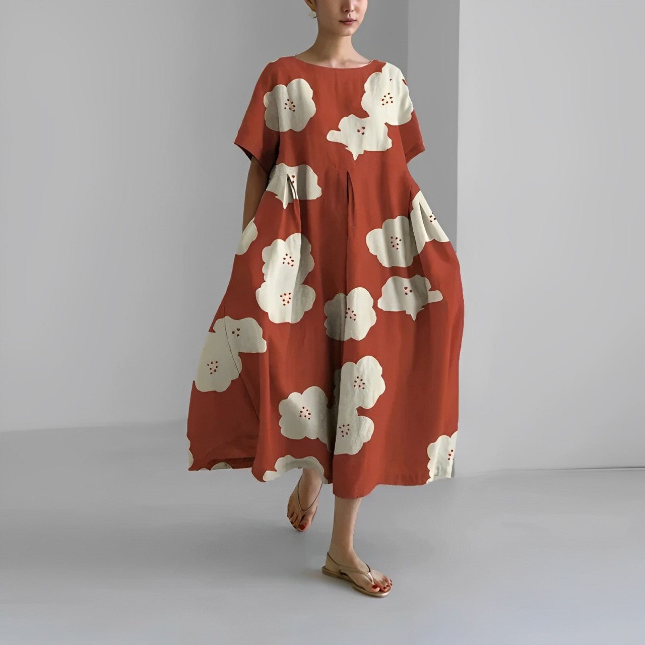 Damen Maxikleid Blumenmuster Leicht Frühjahr