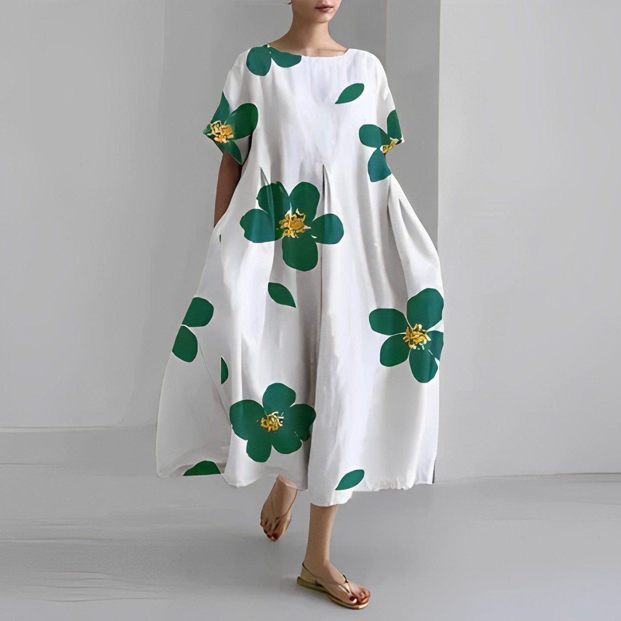 Damen Maxikleid Blumenmuster Leicht Frühjahr
