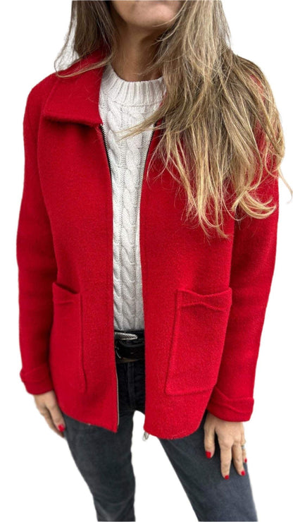 Damen Cardigan Strick Reverskragen Taschen Eleganz - Norvielle