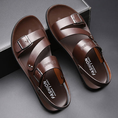 Nathan Damen Klassische Sandalen mit Schnalle Leder