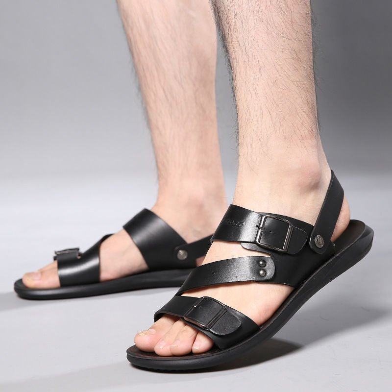 Nathan Damen Klassische Sandalen mit Schnalle Leder