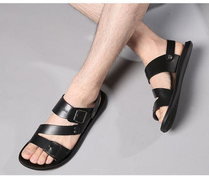 Nathan Damen Klassische Sandalen mit Schnalle Leder