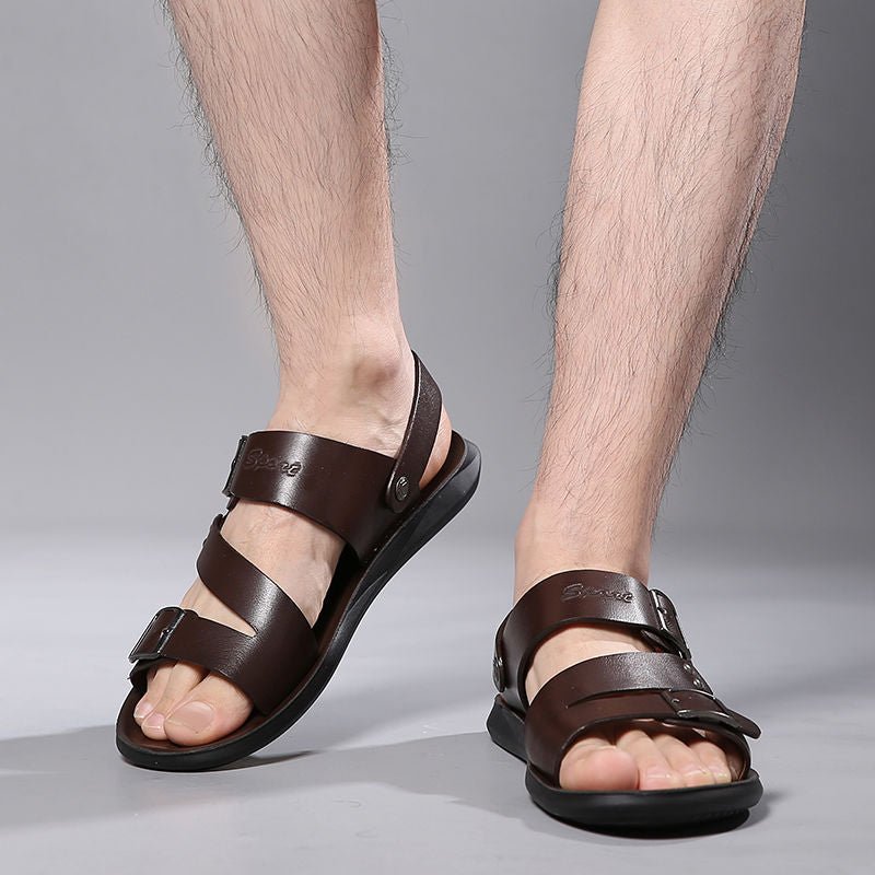 Nathan Damen Klassische Sandalen mit Schnalle Leder