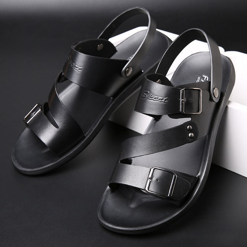 Nathan Damen Klassische Sandalen mit Schnalle Leder