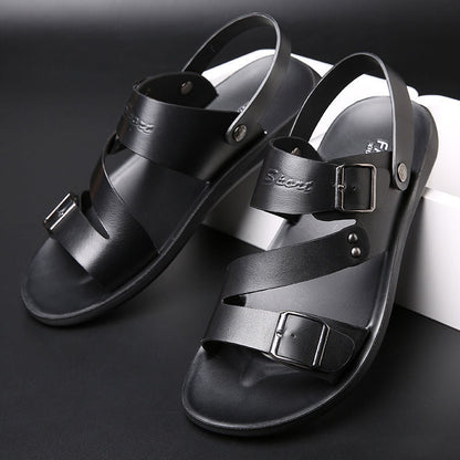 Nathan Damen Klassische Sandalen mit Schnalle Leder