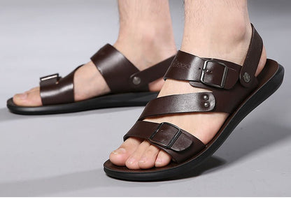 Nathan Damen Klassische Sandalen mit Schnalle Leder