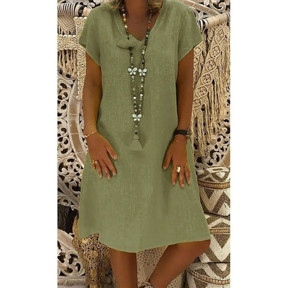 Damen Kleid Bequem Leicht Locker
