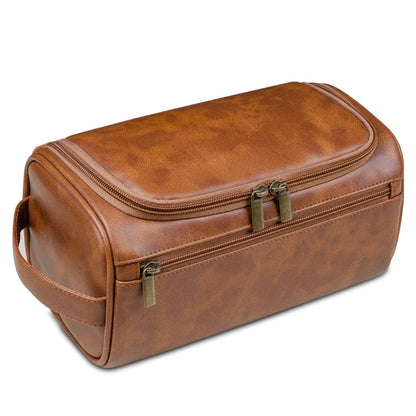 Leder Kulturbeutel 25x13x13cm Wasserabweisend Mit Metallhaken