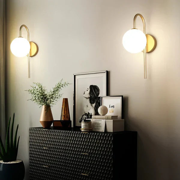 Goldene LED Kugelwandlampe Moderne Wandleuchte