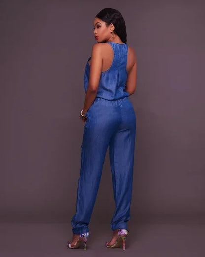 Norvielle Damen Jeans-Jumpsuit