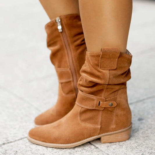 Damen Stiefeletten Weicher Schaft Schlupfform - Norvielle