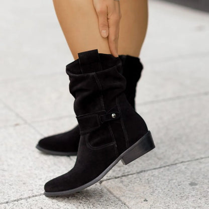 Damen Stiefeletten Weicher Schaft Schlupfform