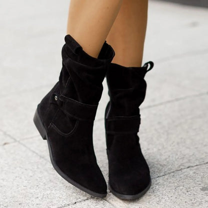 Damen Stiefeletten Weicher Schaft Schlupfform
