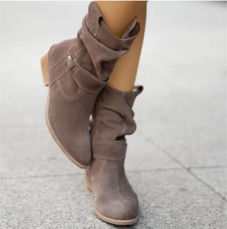 Damen Stiefeletten Weicher Schaft Schlupfform