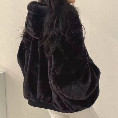 Damen Oversize Winterjacke Fleece-Innenfutter Kuschelig