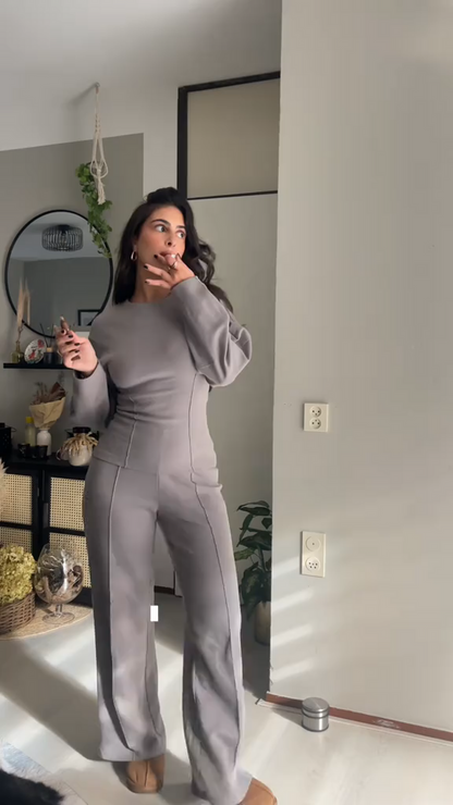 Damen Oversized Set Weite Bein Klarer Schnitt