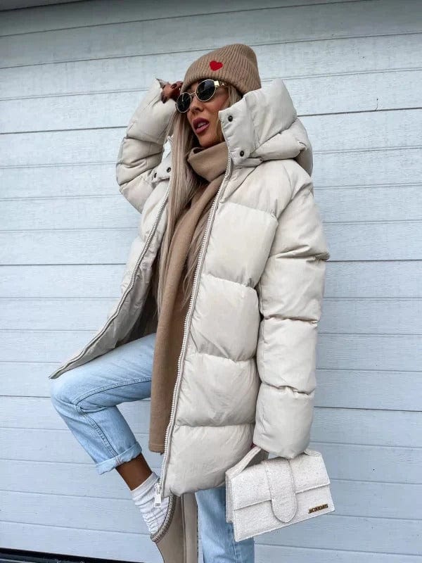 Damen Pufferjacke Oversized mit Stepp-Design und hohem Kragen