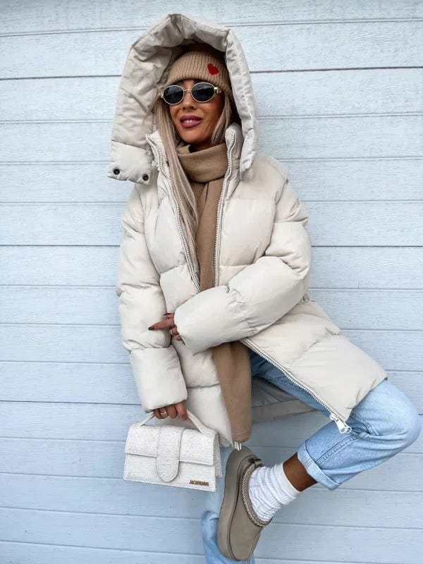 Damen Pufferjacke Oversized mit Stepp-Design und hohem Kragen