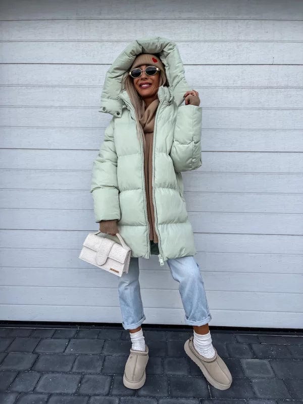 Damen Pufferjacke Oversized mit Stepp-Design und hohem Kragen