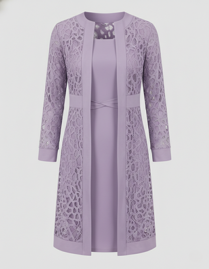 Elegantes Damen Spitzenkleid Cardigan