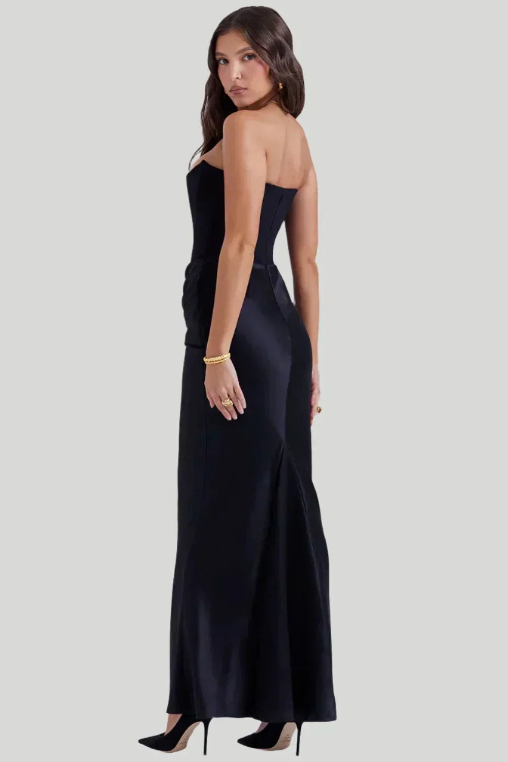 Damen Maxikleid Schulterfrei Elegant
