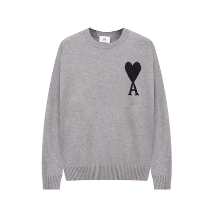 Damen Pullover Herzmotiv Weich Rosa