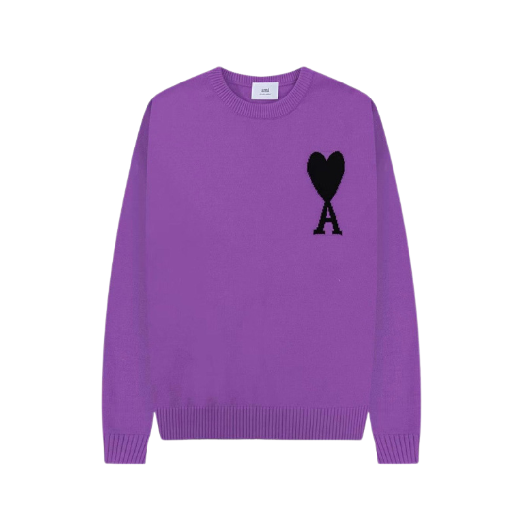 Damen Pullover Herzmotiv Weich Rosa