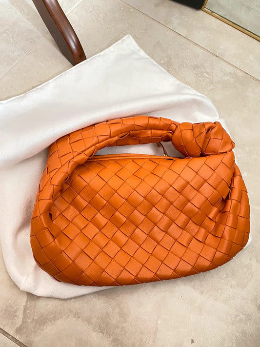 Italienische Geflochtene Handtasche Luxusdesign Braun - Norvielle