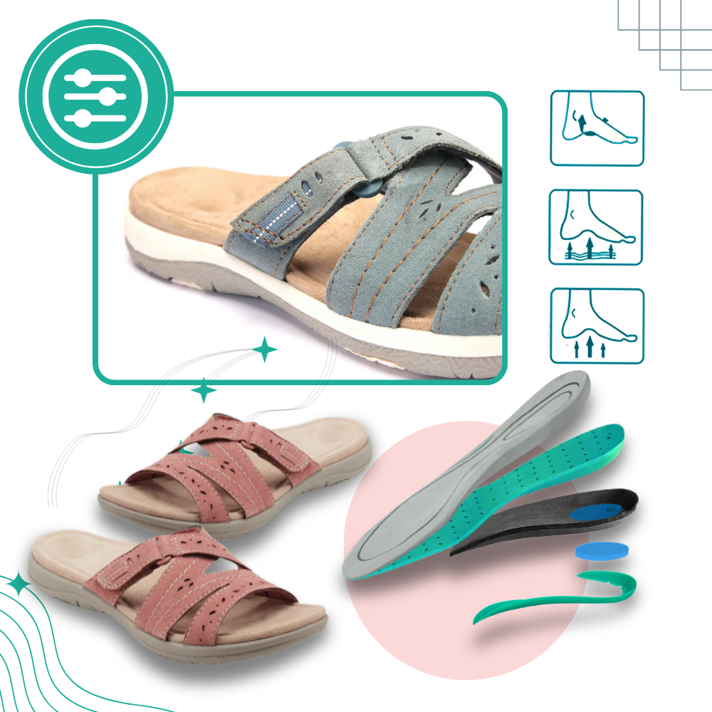 Damen Sandalen Orthopädische Einlegesohlen Offene Zehen