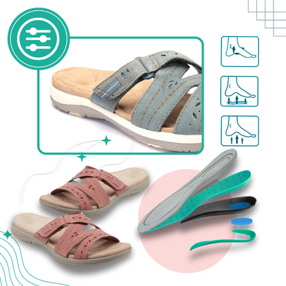 Damen Sandalen Orthopädische Einlegesohlen Offene Zehen