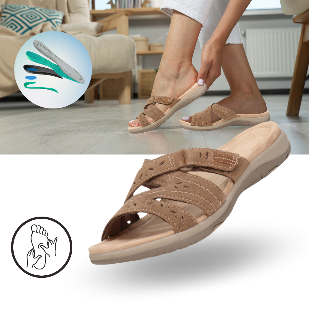 Damen Sandalen Orthopädische Einlegesohlen Offene Zehen - Norvielle