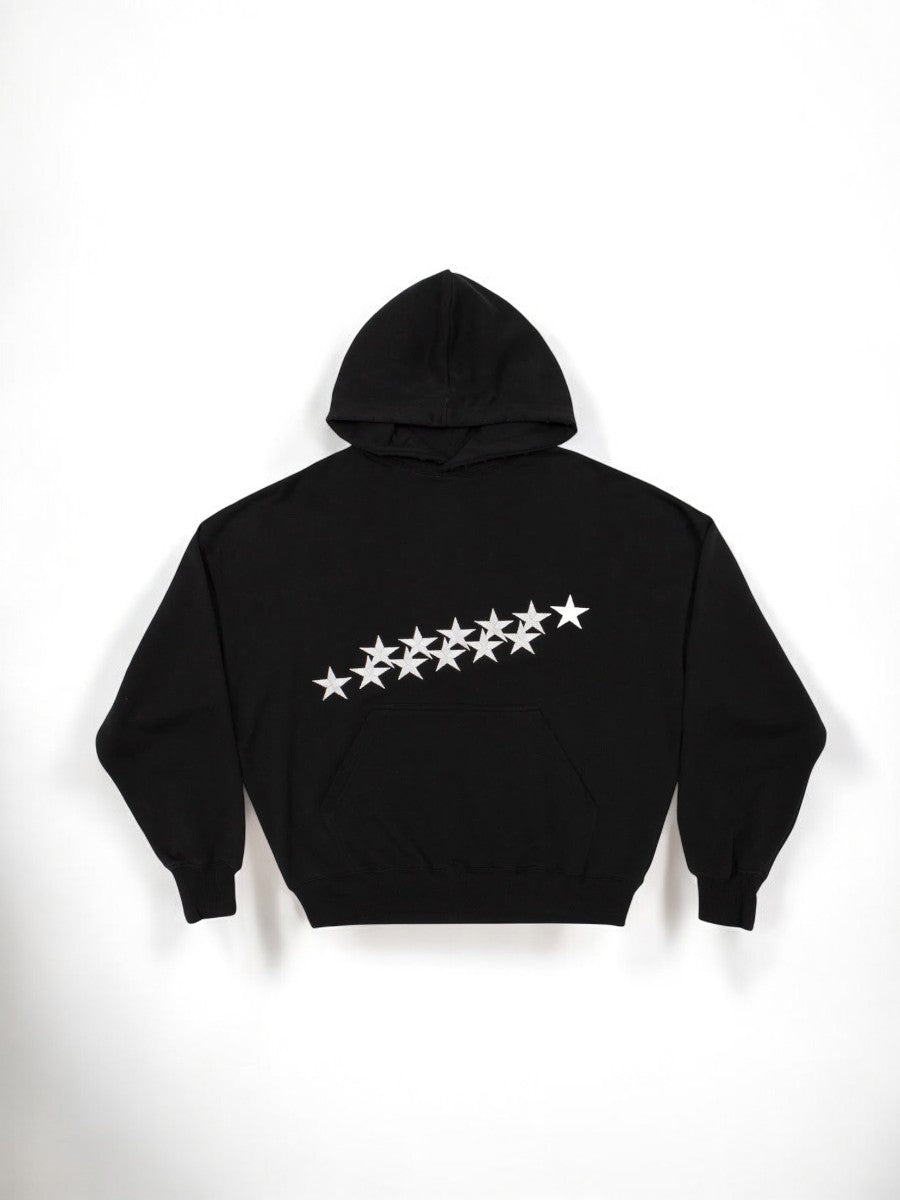 Damen Oversized Hoodie Sternen-Print Grau