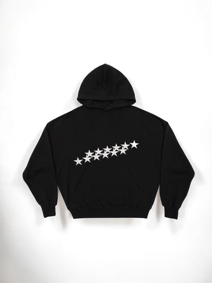 Damen Oversized Hoodie Sternen-Print Grau