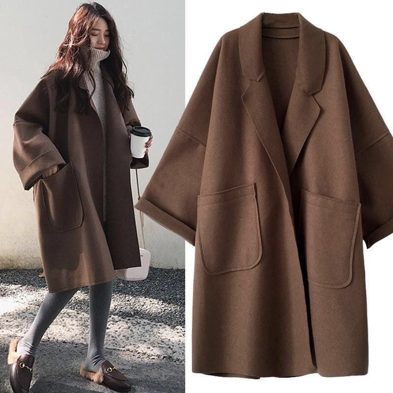 Damen Trenchcoat Oversized Schwarz - Norvielle