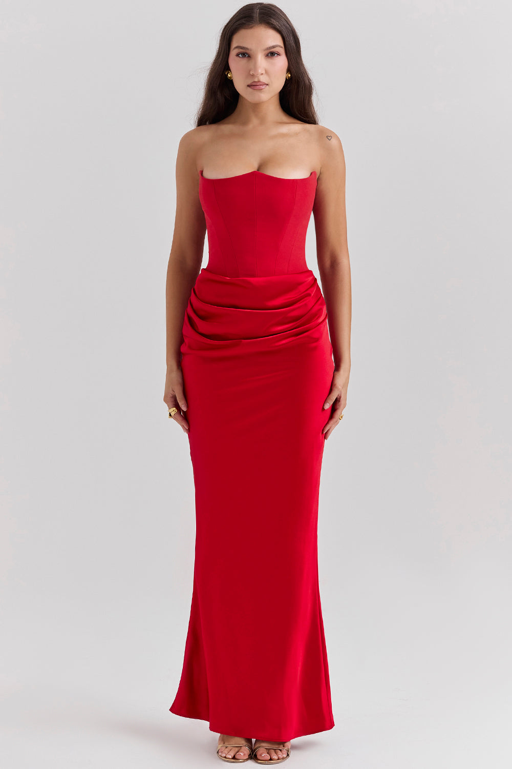 Trägerloses Maxi-Kleid Korsett-Dress