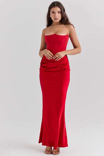 Trägerloses Maxi-Kleid Korsett-Dress
