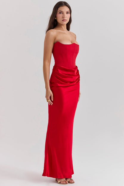 Trägerloses Maxi-Kleid Korsett-Dress