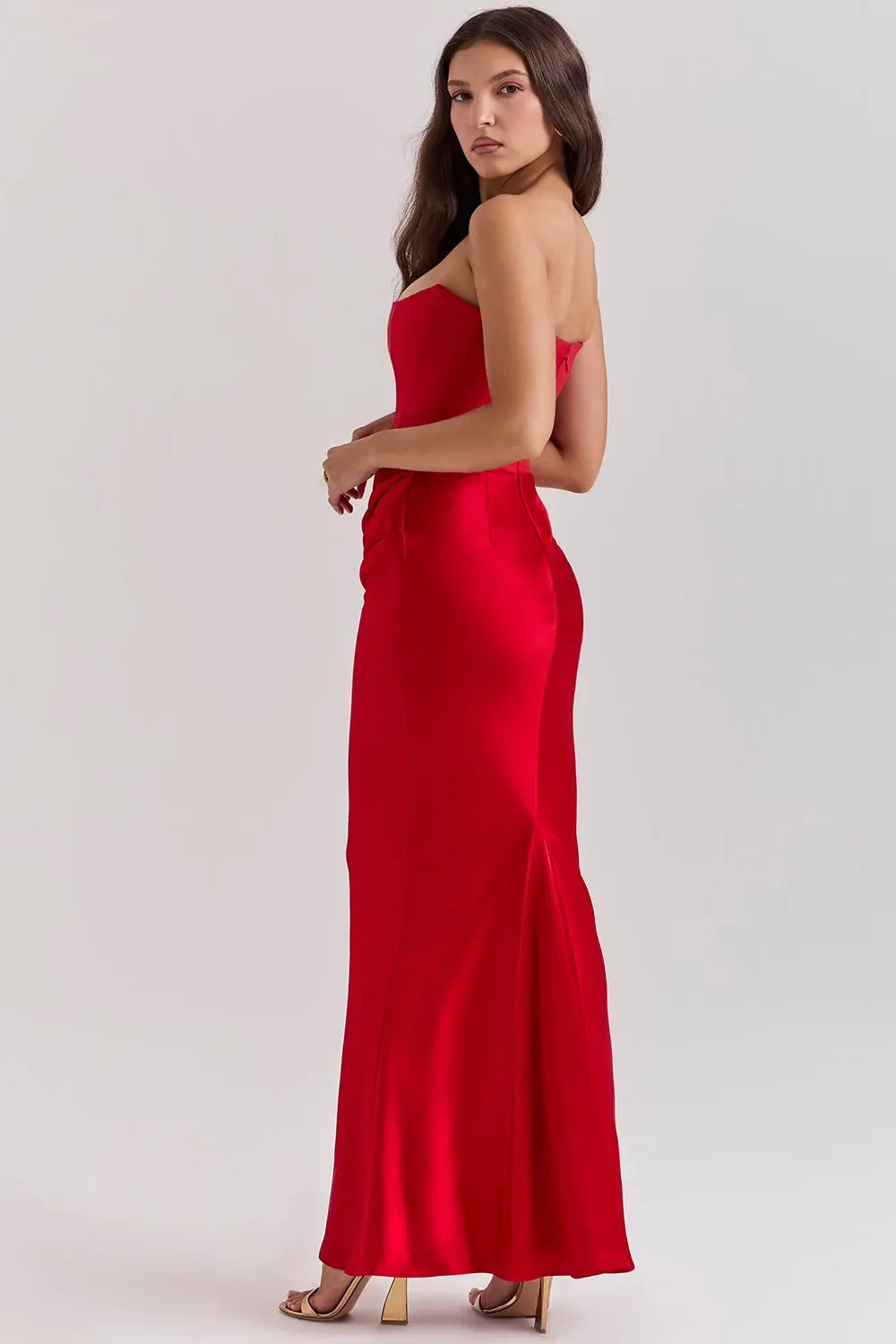 Damen Maxikleid Elegantes Langkleid aus Seide Zeitlos