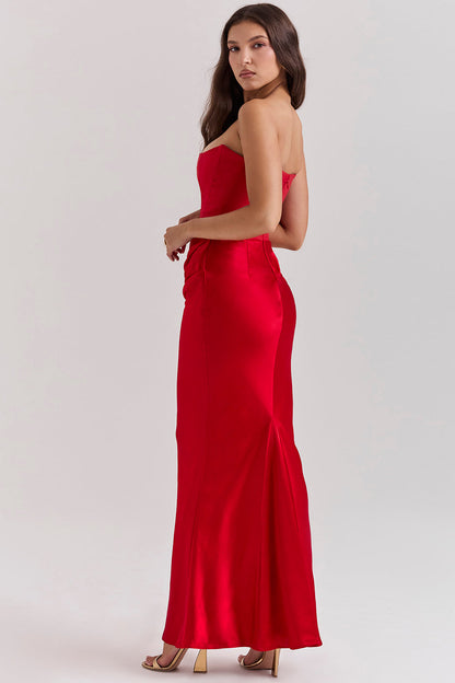 Trägerloses Maxi-Kleid Korsett-Dress