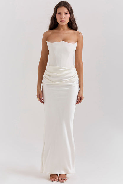 Trägerloses Maxi-Kleid Korsett-Dress