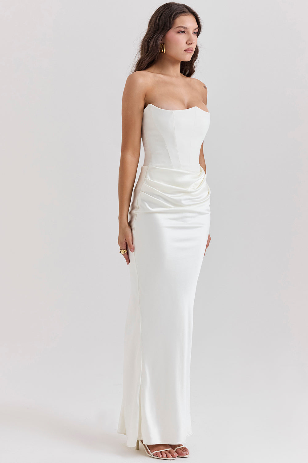 Trägerloses Maxi-Kleid Korsett-Dress