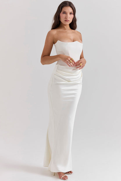 Trägerloses Maxi-Kleid Korsett-Dress