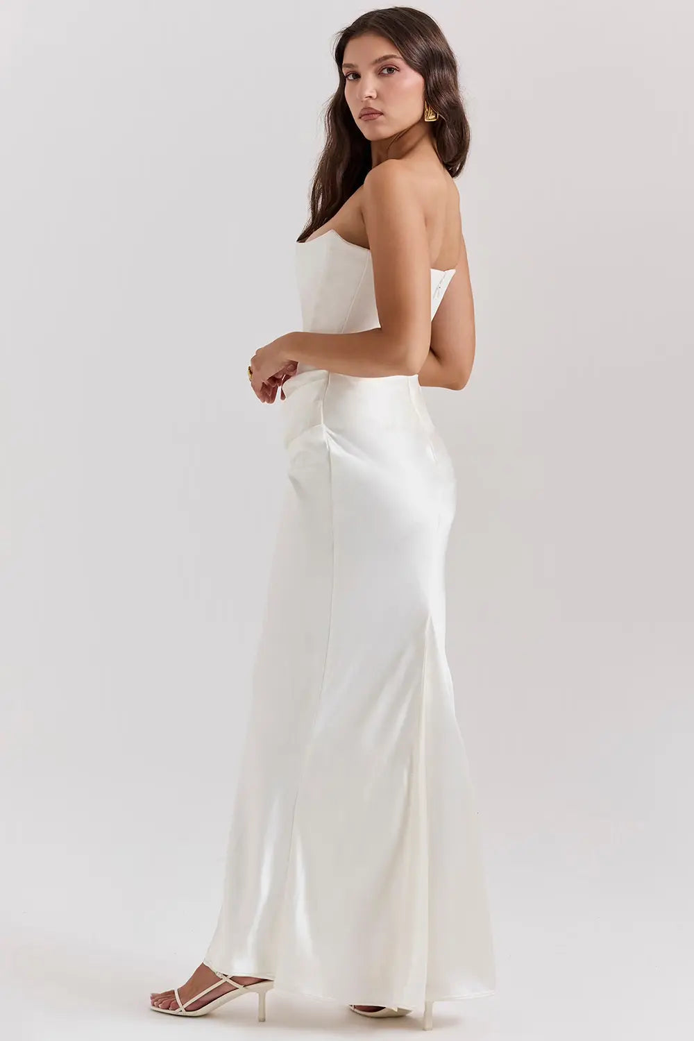 Damen Trägerloses Abendkleid Maxi