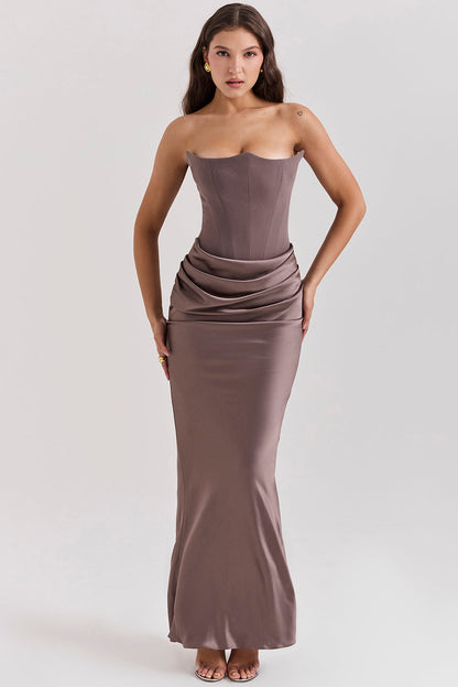 Trägerloses Maxi-Kleid Korsett-Dress