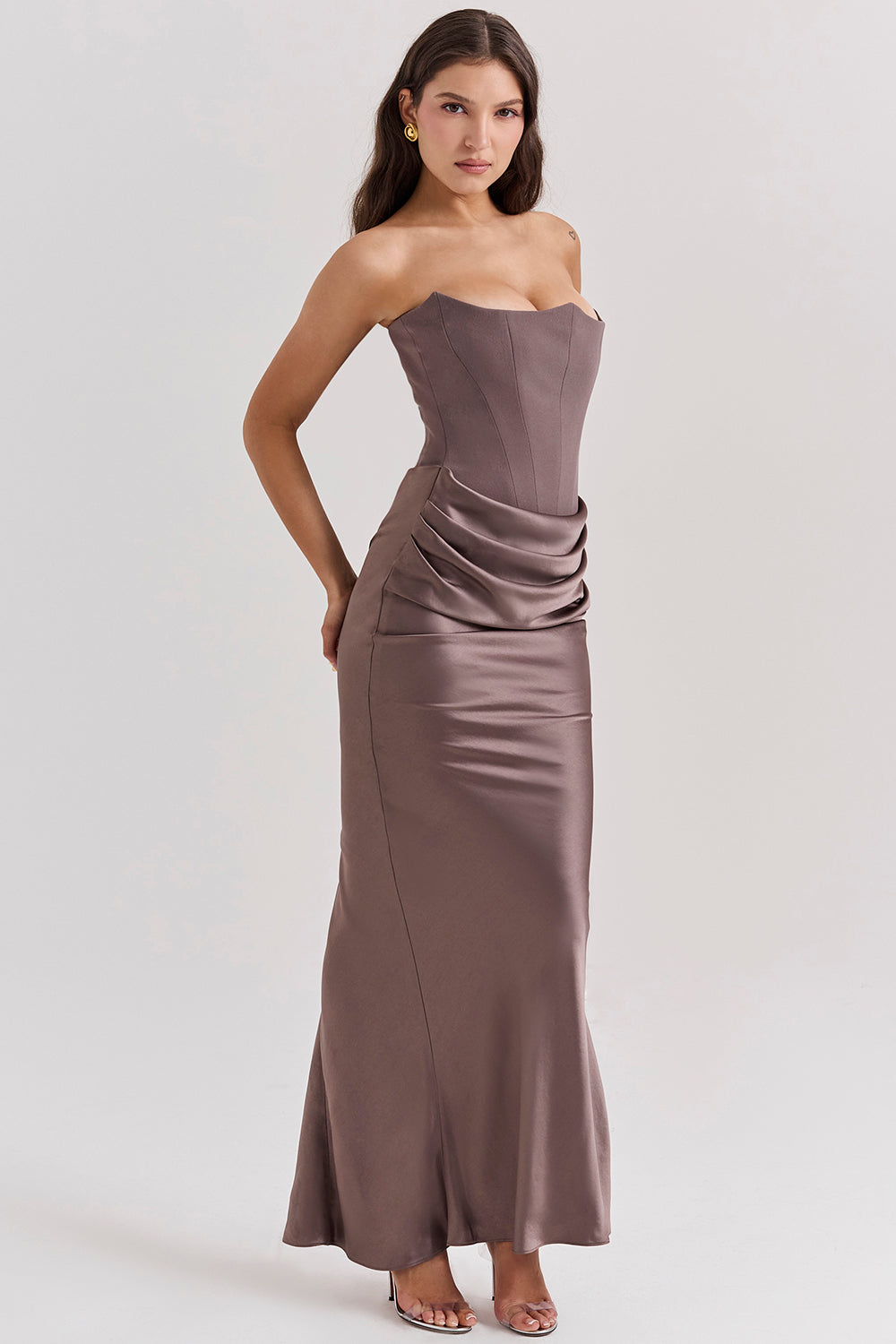 Trägerloses Maxi-Kleid Korsett-Dress