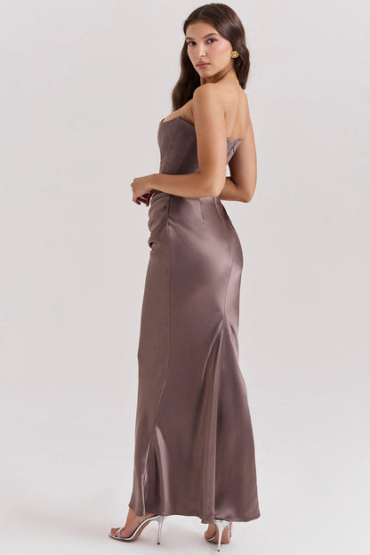 Trägerloses Maxi-Kleid Korsett-Dress