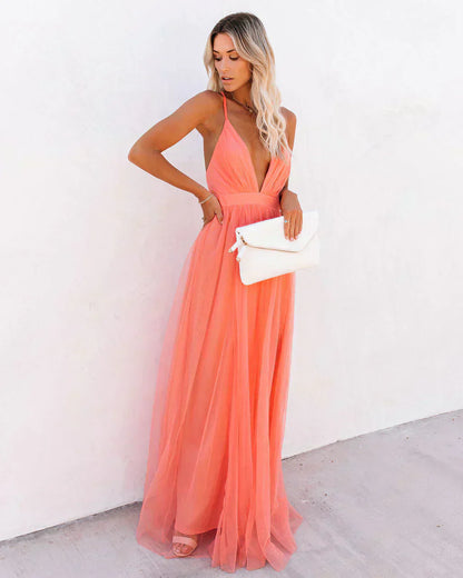 Damen Maxikleid Sommer Leicht Elegantes