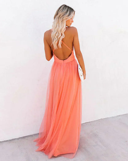 Damen Maxikleid Sommer Leicht Elegantes