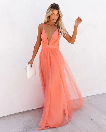 Damen Maxikleid Sommer Leicht Elegantes